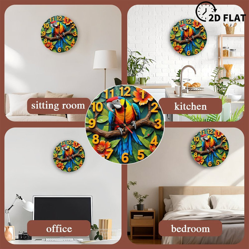 Horloge murale perroquet