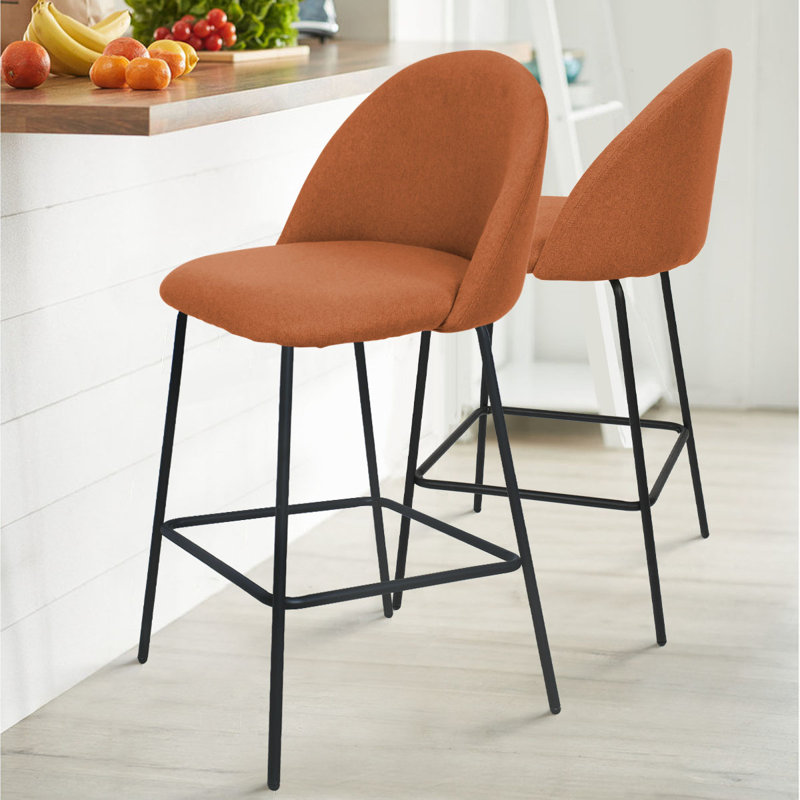 Ballance 25'' Upholstered Low Back Counter Stool, Bingo Terra Performance