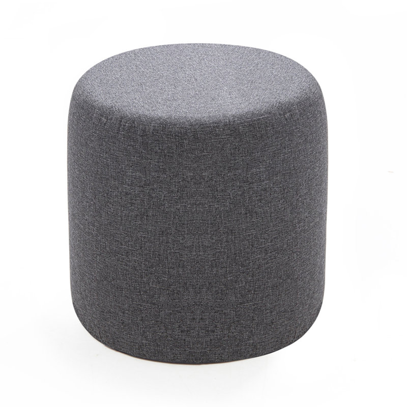 Repose-pieds rond Fenna, Mélange de polyester anthracite