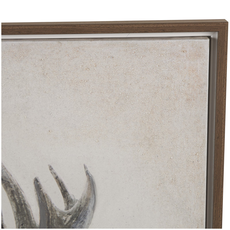 Toile «Gazing Deer Brown», art mural encadré avec cadre en bois