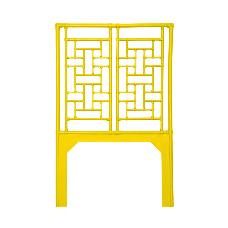 Ohana Rattan Open-Frame Headboard, Sunflower Yellow, Twin