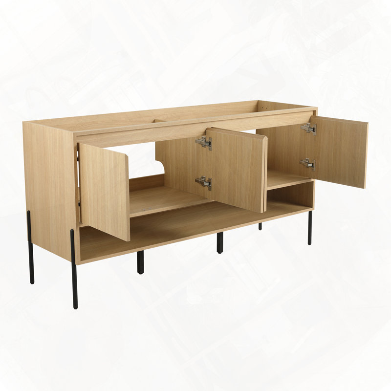Meuble-lavabo autoportant avec portes à fermeture en douceur facile à assembler