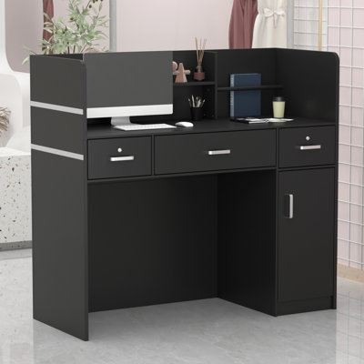 Camyah Rectangle Manufactured Wood Reception Desk
