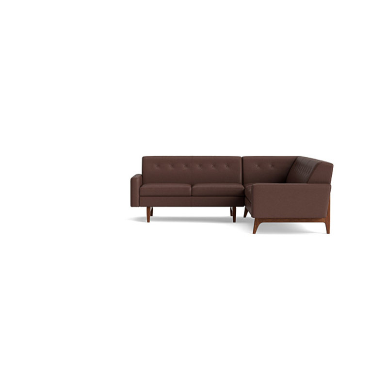 Tyler Sectional, Right Hand Facing, Leather - Deep Blue