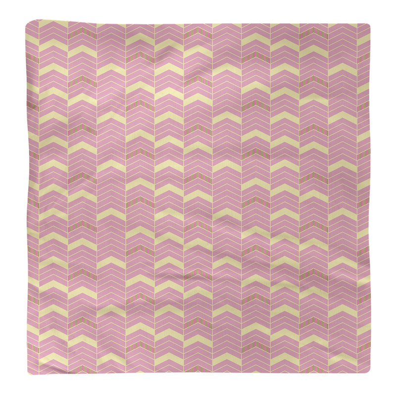 Stephenie Cotton Chevron Square Napkin, 0.1" H x 10" W x 10" D, Yellow Red Pink, Cotton Twill