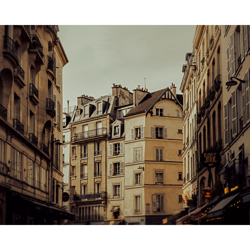 Saint Germain, Paris- Picture Frame Photograph On Paper, 36" H x 43" W, White