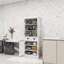 Garde-manger 71 po - Blanc. 4 portes, tiroir, 2 tablettes réglables. Peut contenir divers objets. Aspect moderne, revêtement, structure stable, assemblage sans effort.