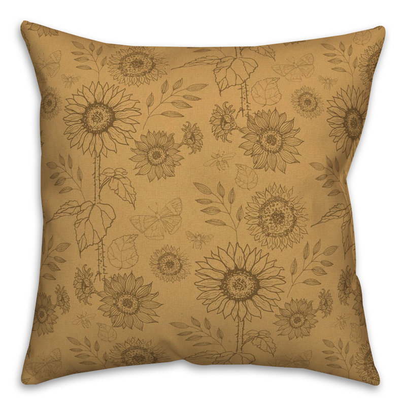 Coussin décoratif en polyester / mélange de polyester, Jaune