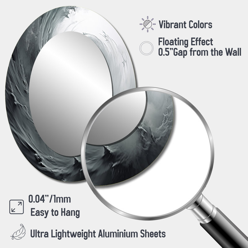 Miroir mural gris, 40 po x 30 po