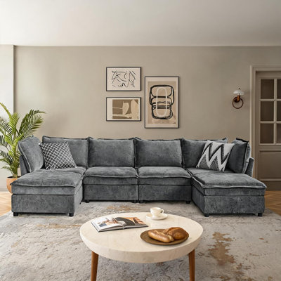 4 Seater Chenille Sofa