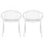 Chaises de salle à manger de patio empilables avec design respirant, style moderne et simple (ensemble de 2), pieds en métal + dossier en plastique, blanc-500731478