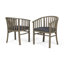 Chaises d'extérieur gris foncé avec coussins en cachemire, fabriquées en bois pour une expérience de rembourrage de salle à manger, impression durable