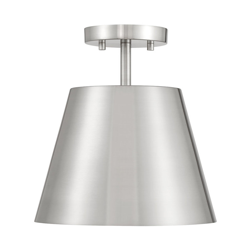 Plafonnier 1 lumière Oneeda en nickel brossé, Nickel brossé