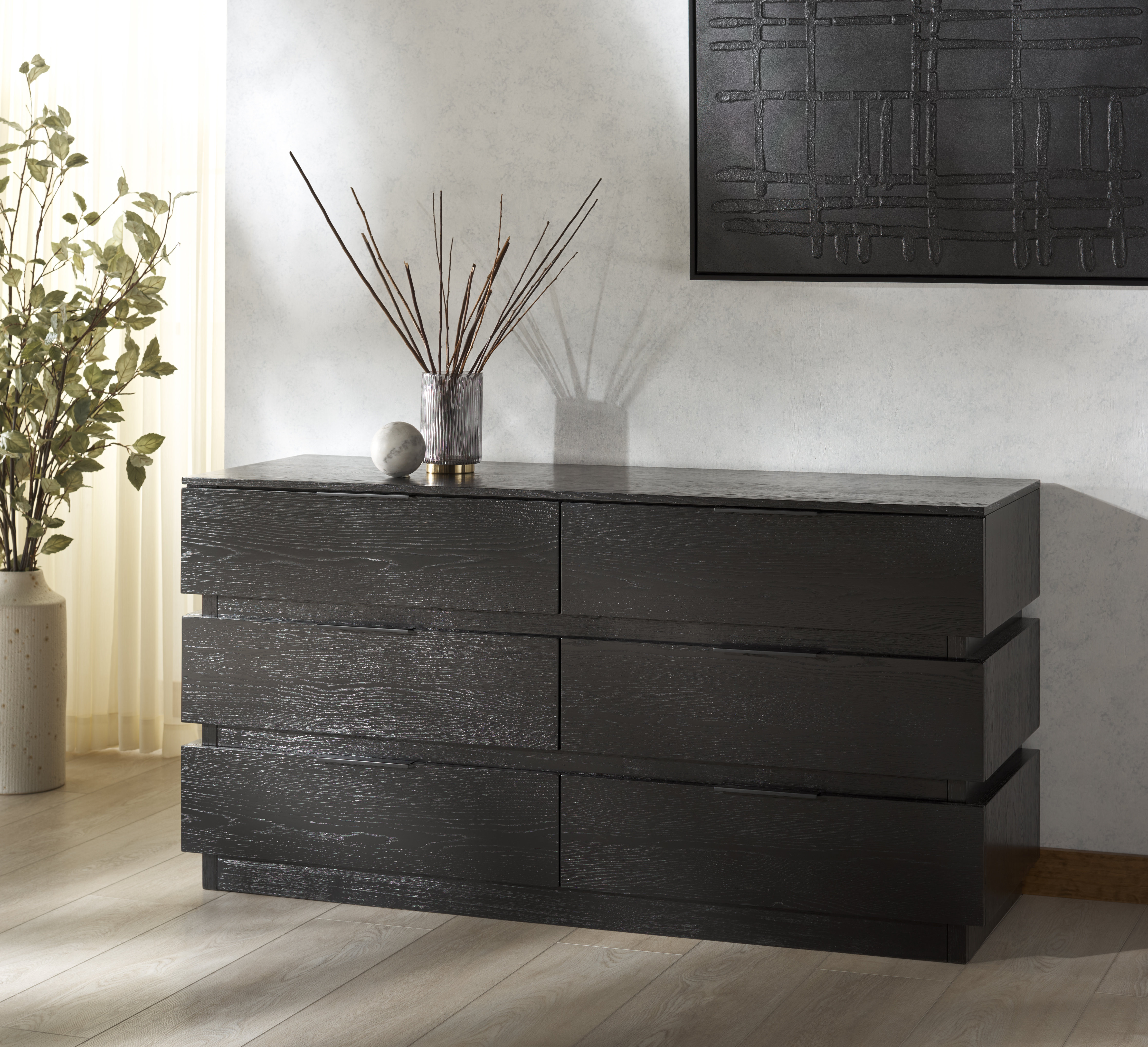 Faustas 6 Drawer Stacked Dresser