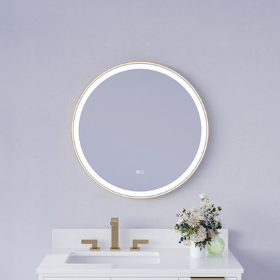 Miroir lumineux à DEL mural en acrylique avec fonction mémoire LMA