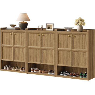 Modern 3D-Designed Shoe Cabinet With Adjustable Shelves