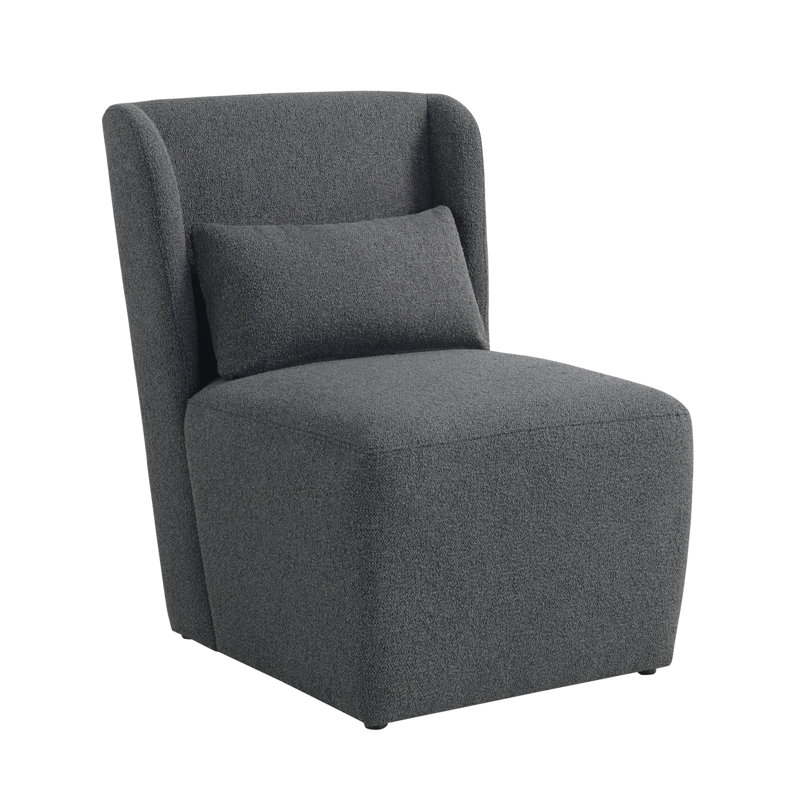 Froid Upholstered Accent Chair, Charcoal Polyester