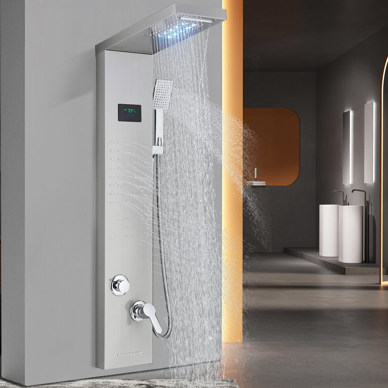 44.8'' Shower Panel with Fixed Shower Head, Brushed Nickel