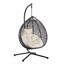 Fauteuil à œufs suspendu robuste avec support - PE rotin, beige + noir-667452738-667452767