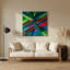 «Geometric Abstraction 19», art mural en métal vert-1460120589