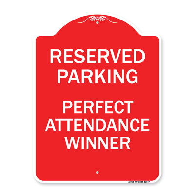 Enseigne Signmission Designer Series - Stationnement réservé - gagnant de la présence parfaite | Panneau architectural rouge et blanc en aluminium de gros calibre 18 po x 18 po | Protégez votre entreprise et votre commune | Fabriqué aux États-Unis