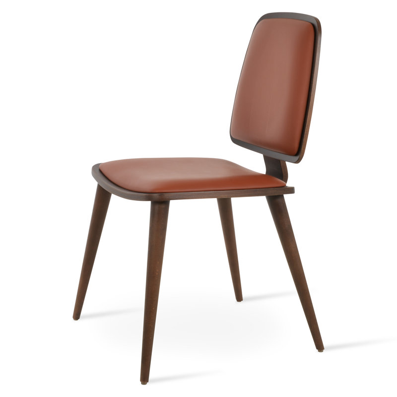 Albano 18.1'' H Faux Leather Upholstered Beech Side Chair, Cinnamon