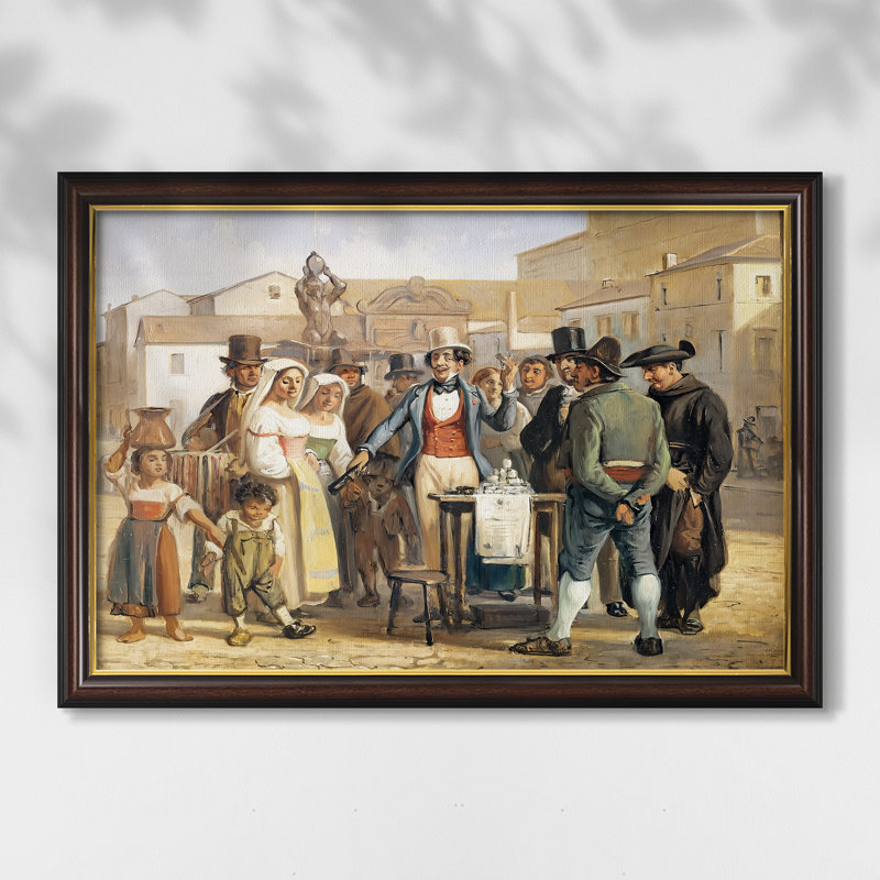 Un Charlatan vendant du noir à la place Barberini à Rome, v. 1840-1849-Wilhelm Marstrand-Toile encadrée sur mesure