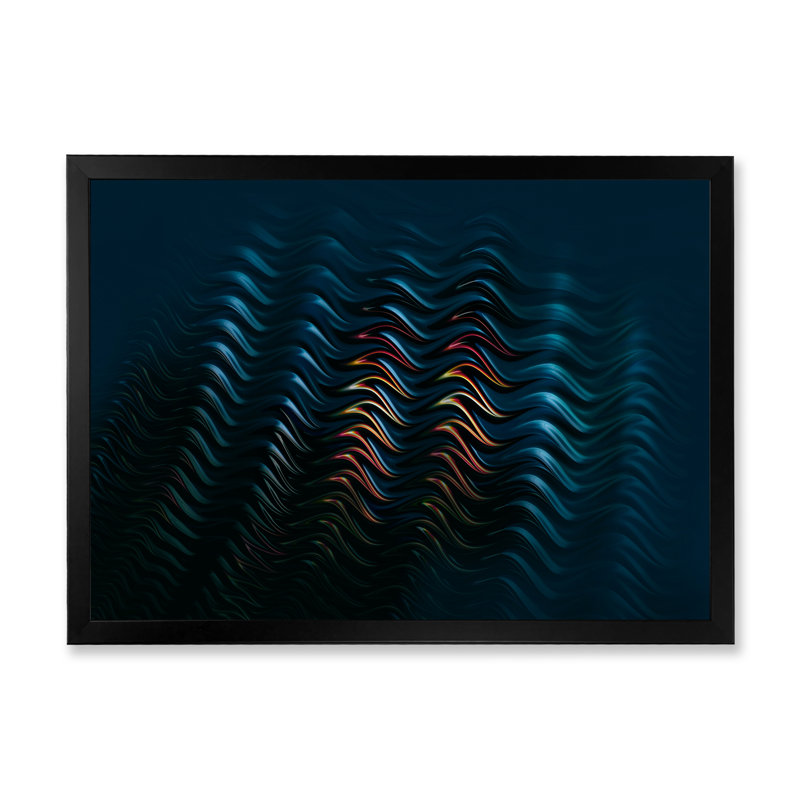 «Abstract Glowing Blue Vortex II», reproduction sur toile flottante, H 8 po x l 12 po x P 1 po, Cadre photo noir