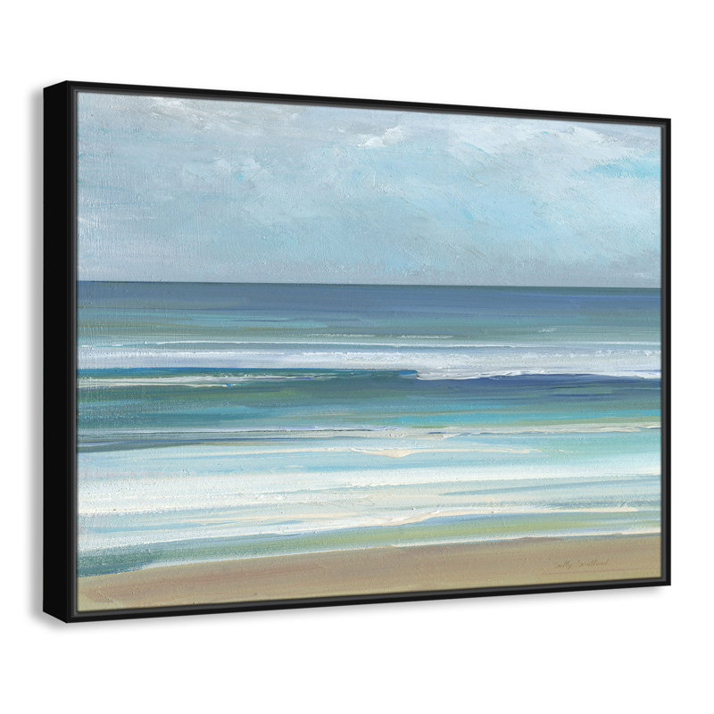 «Gentle Waves I» par Sally Swatland, Noir, H 31,5 po x l 41,5 po