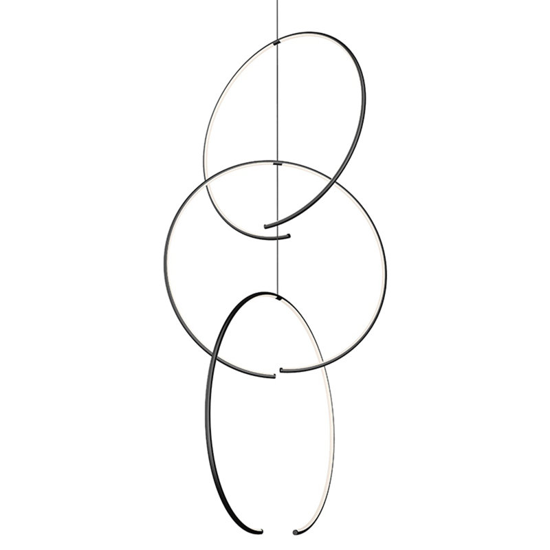 Torc 3 - Light LED Chandelier, Satin Black