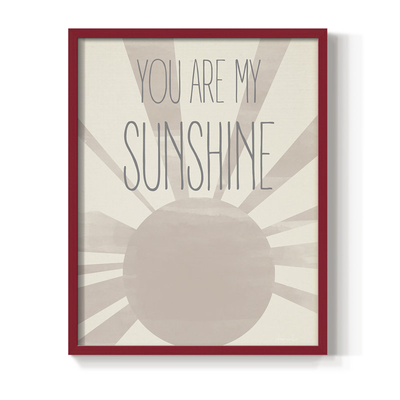 Sunshine Framed Print - Solid Wood, 11" H x 9" W, Red