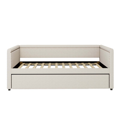 Modern Style Twin Size Upholstered Daybed With Trundle For Guest Room, Small Bedroom, Study Room -  Red Barrel Studio®, 38982B43A9CD473D83463F4977614883