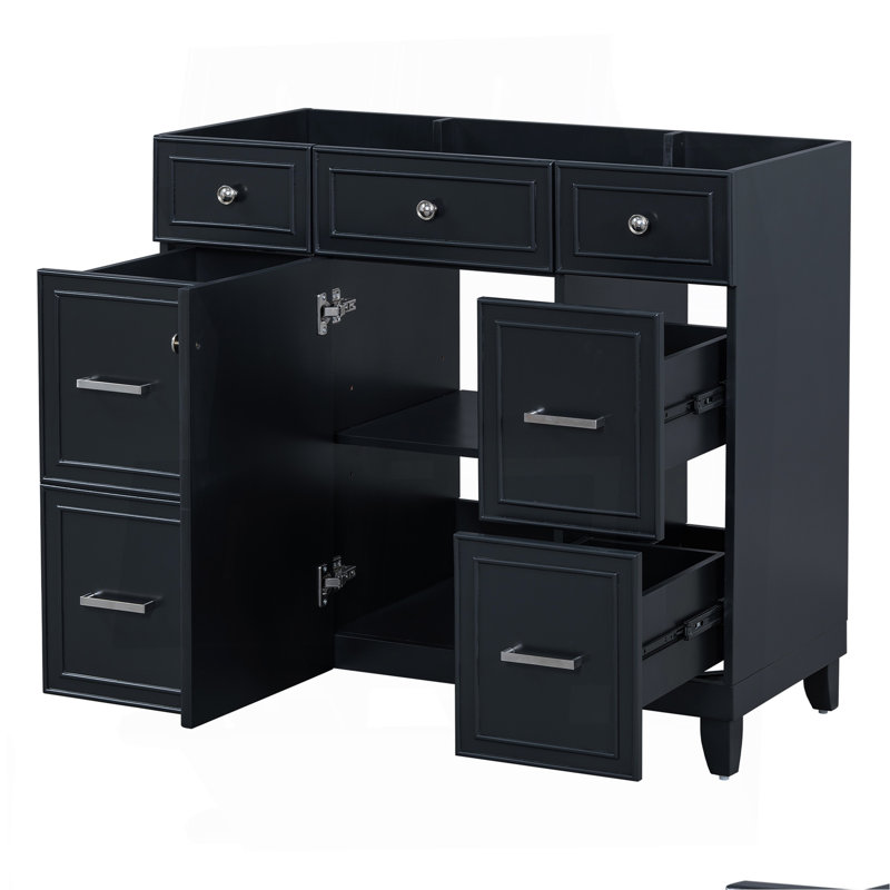 [Cabinet seulement] Meuble-lavabo de 36 po - Noir (lavabo non inclus)