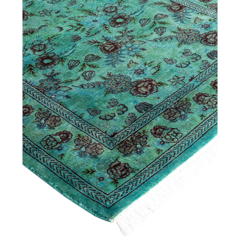 Overdyed One-of-a-Kind 2' 8" X 12' 1" Hand Knotted Area Rug