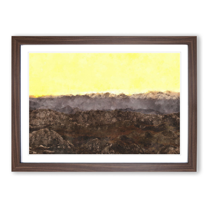 Mountains in Colunga Spain - Framed Print, Walnut Framed, 27cm H x 36cm W x 2cm D