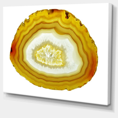 " Yellow Agate With Geological Crystal "