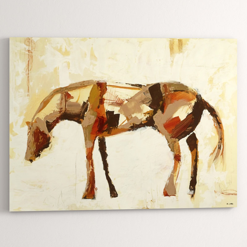 Standing Horse II Painting by Milton Coppo, Glass Coat, 24" H x 32" W x 1.5" D