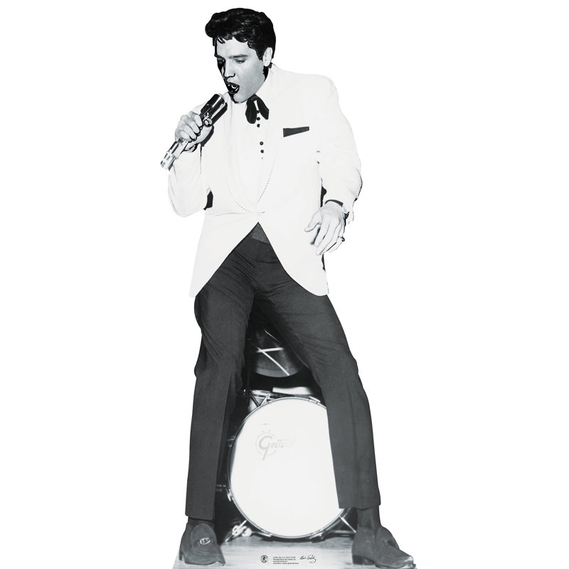 Accroche en carton elvis avec tambours
