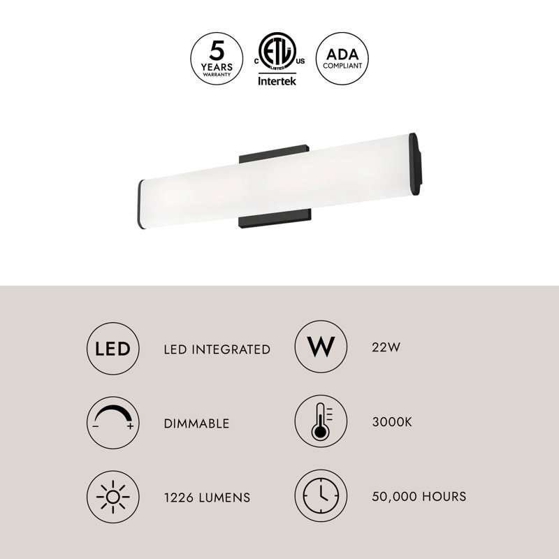 Ferguson 1 - Light LED Bath Bar, Chrome