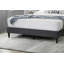 Élégant grand lit moderne en lin brossé gris anthracite, aucun sommier nécessaire, plateforme robuste-1230875128