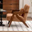 Fauteuil d'appoint rembourré en bois massif avec coussin supplémentaire Juriana-1200444620