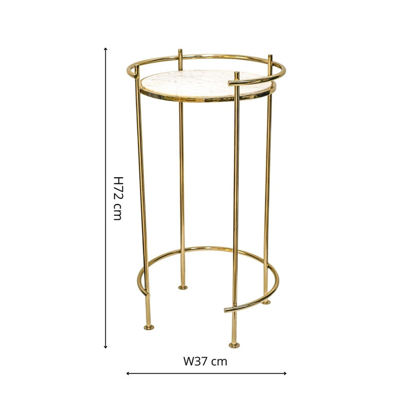  Opulence  Two Piece Nested Marble Top Plant Stand Set