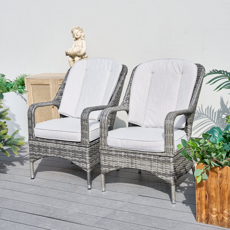 Deux chaises de patio avec coussins