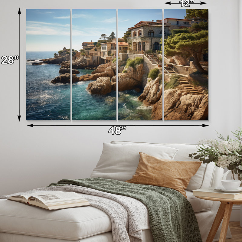 Espagne, Méditerranée, sérénité II sur toile, 4 pièces, reproduction