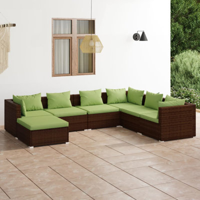 Ensemble modulaire de patio carré de 27,6 po de largeur avec coussins