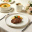  Service de table en grès 16 pièces, service pour 4 ， blanc crème