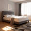 Lit plateforme tapissier en lin-854191611
