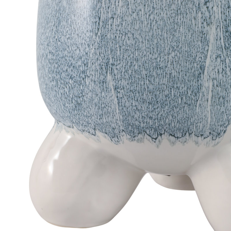 Sagebrook Home Knobby Footed Planters, Blue/White, 2-Pieces