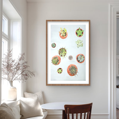 Plantes de cactus - imprimé floral vert mat pour la décoration intérieure