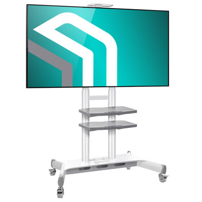 Mobile TV Stand with Wheels - Rolling TV Stand for 50-86 Inch Flat/Curved Screen TVs up to 200 lbs